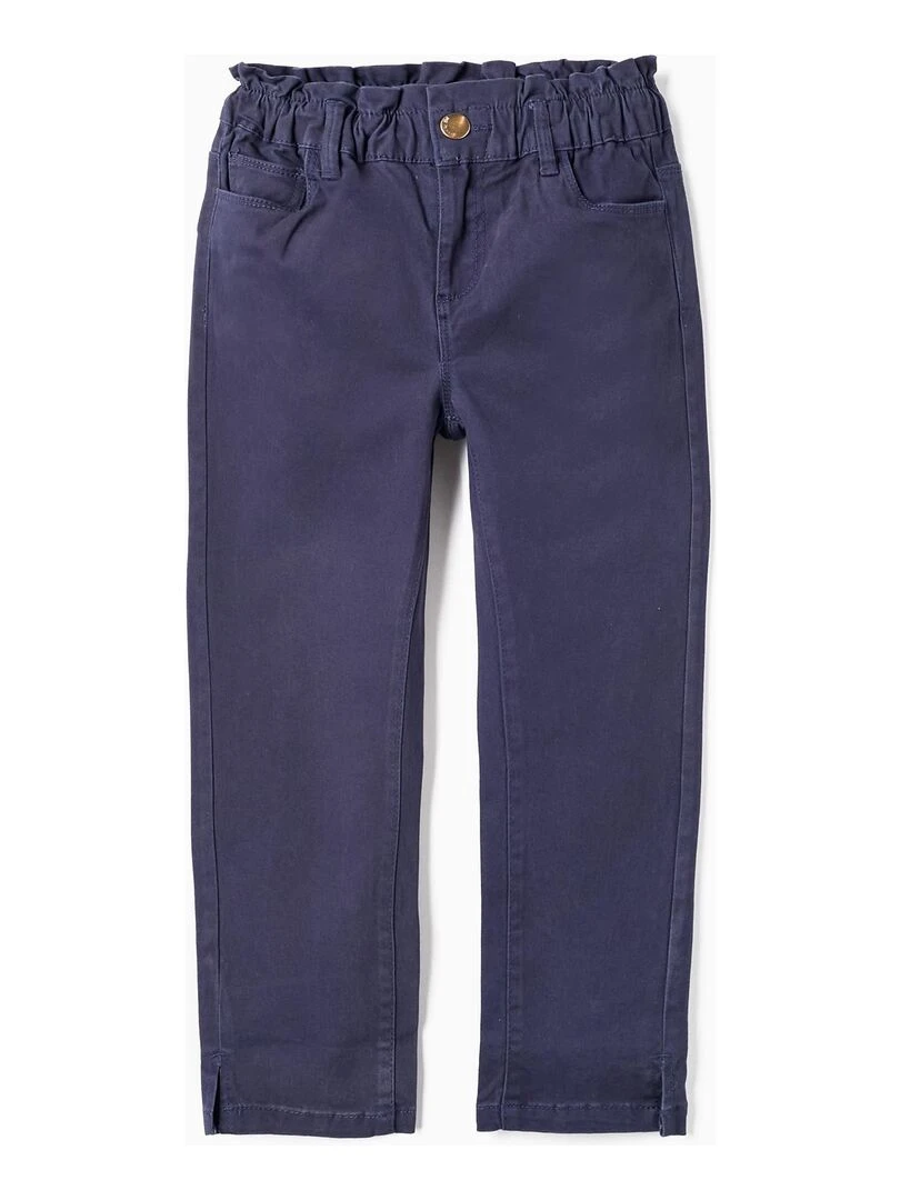 Pantalon Paperbag Pour Fille SPRING BEGINS Bleu foncé