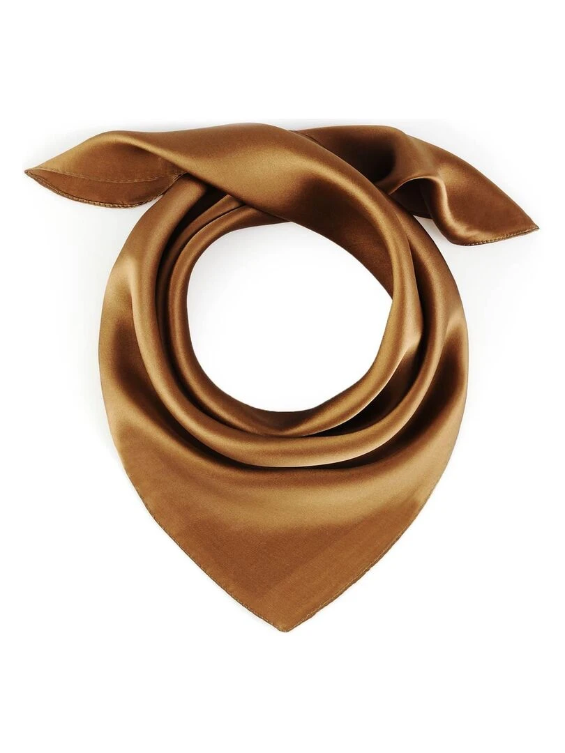 Carré de soie Piccolo uni Marron