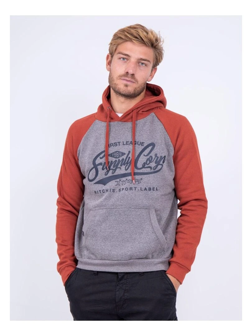 Sweat capuche WANDERLUST Rouge brique