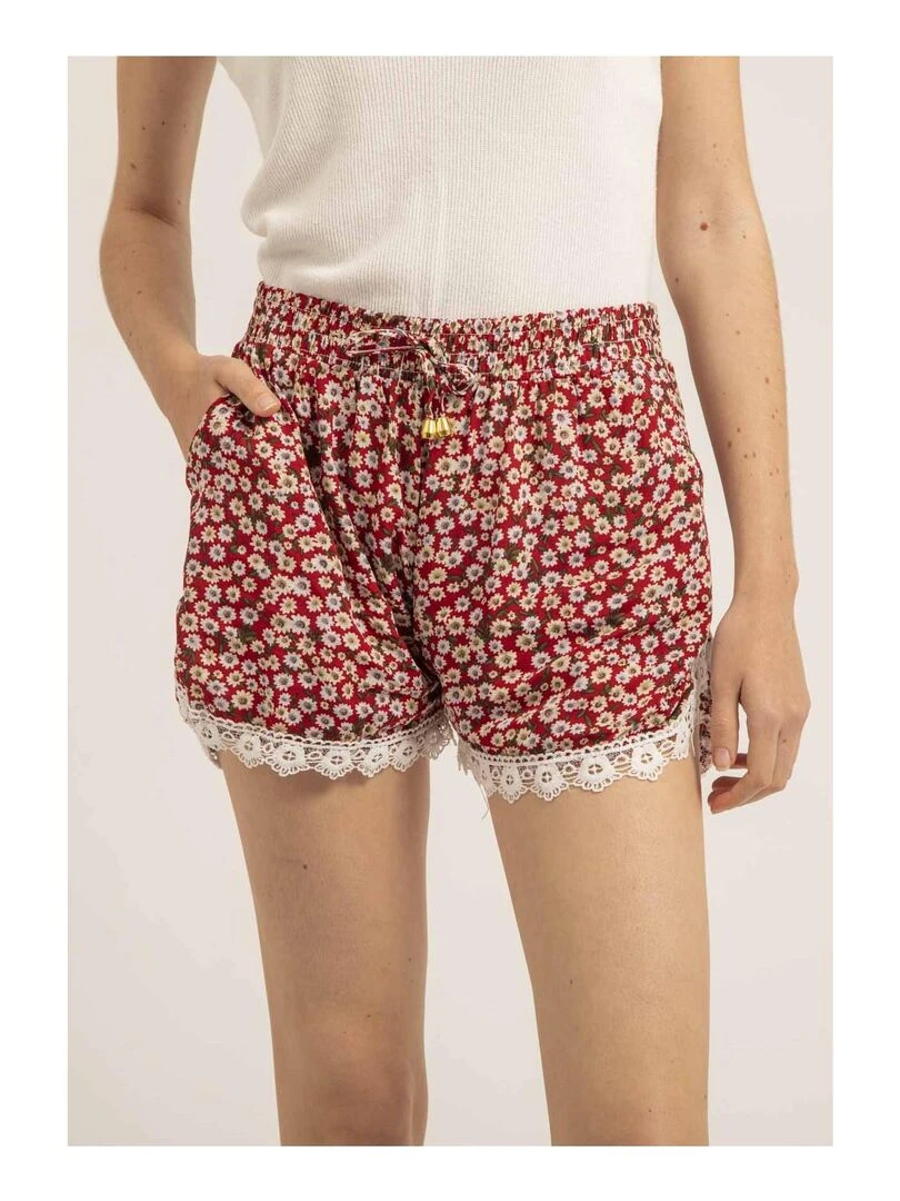 Short dentelle XIAME   Rouge