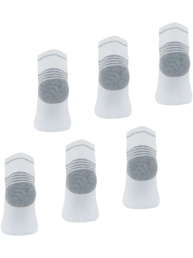 LOT DE 6 PAIRES DE CHAUSSETTES BASSES WILSON BLANC GRIS   Blanc
