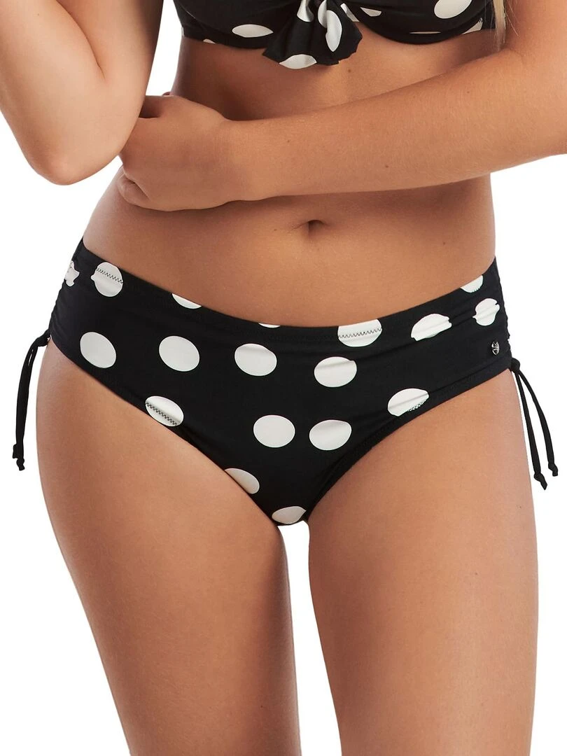 Bas maillot slip de bain taille haute côtés froncés La Paz Noir