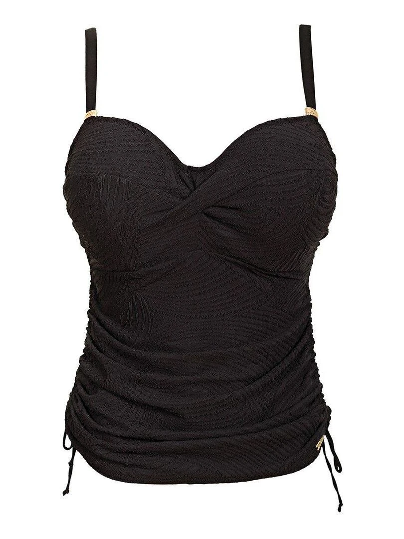 Haut de maillot tankini twisté avec armatures Ottawa   Noir