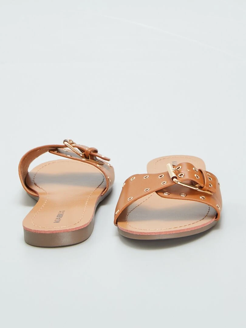 Mules avec brides à boucles   Marron