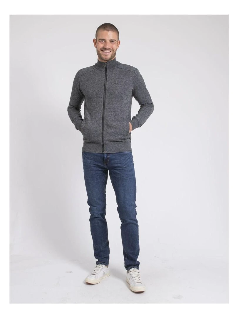Gilet zippé col montant LUMORAY   Gris