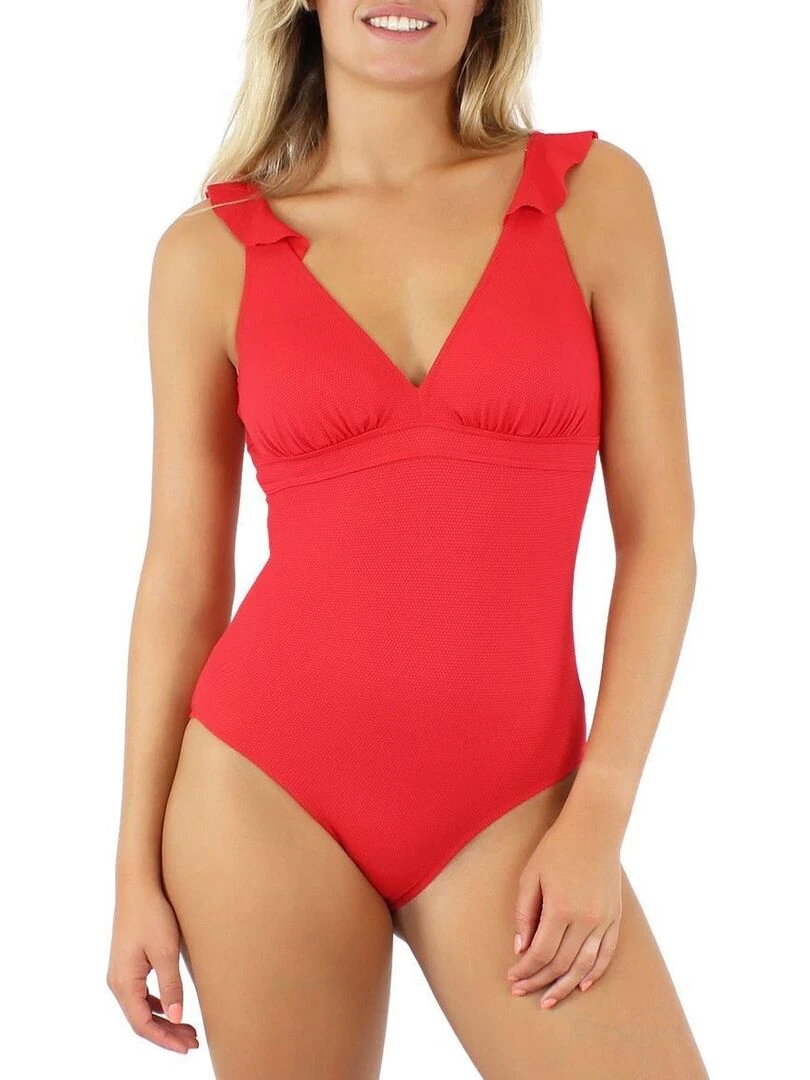 Maillot 1 pièce sans armatures bonnet CDE Bellagio Rouge