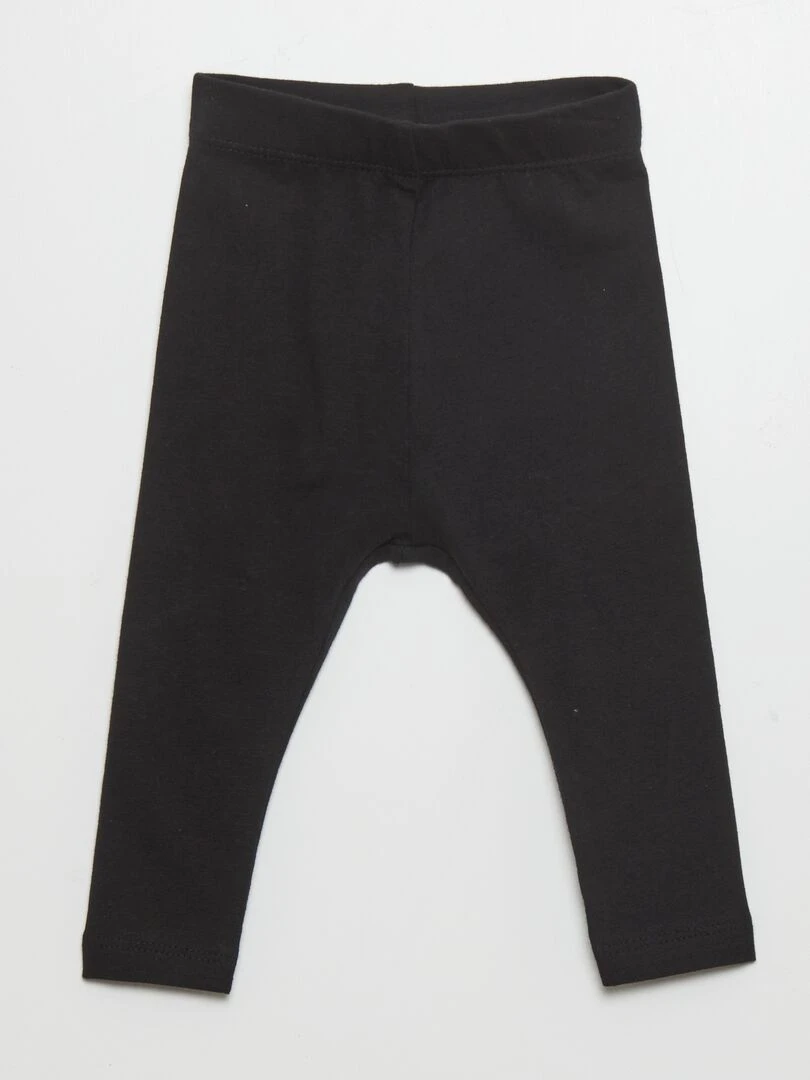 Legging long uni en maille jersey noir