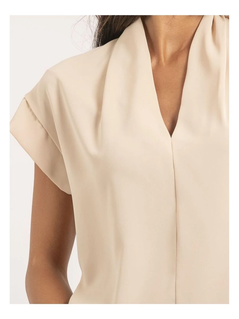 Blouse col V FATNA Beige