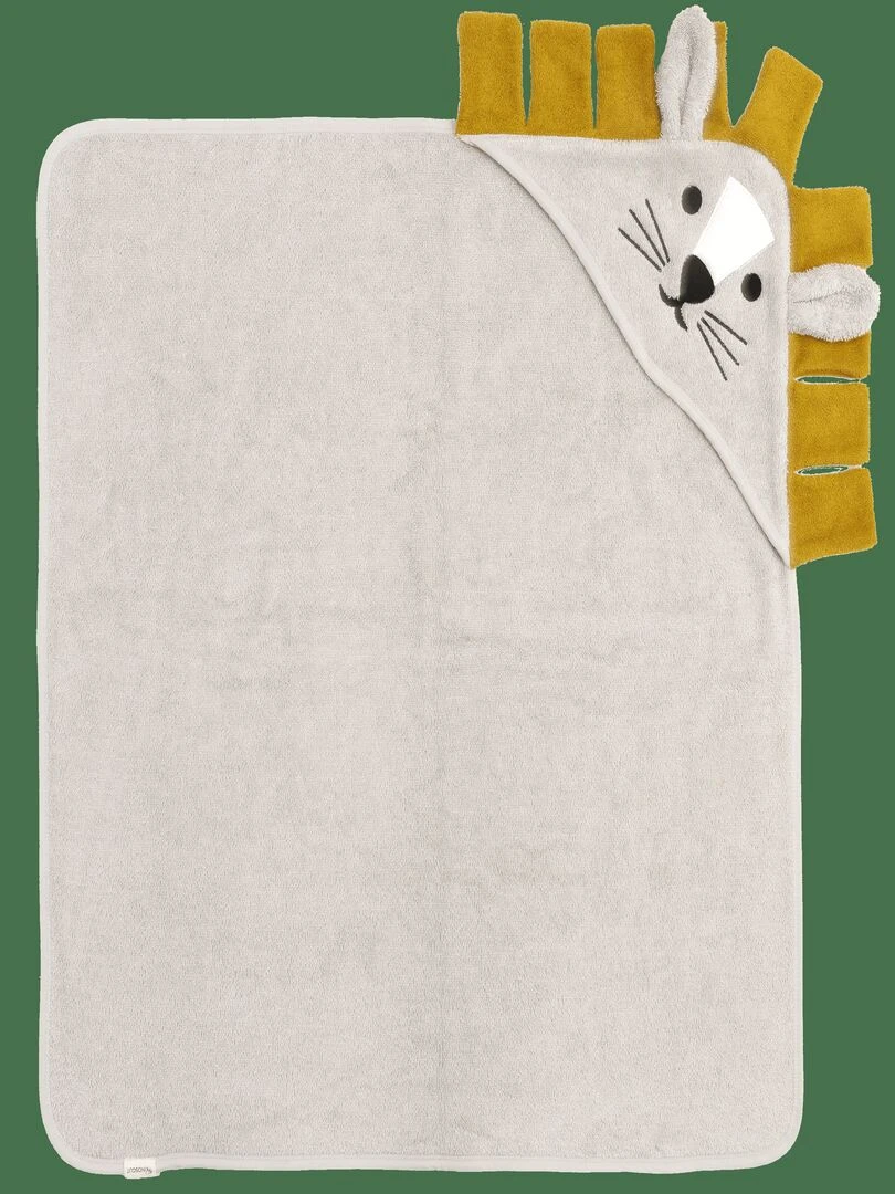 Serviette à capuche lion Gris