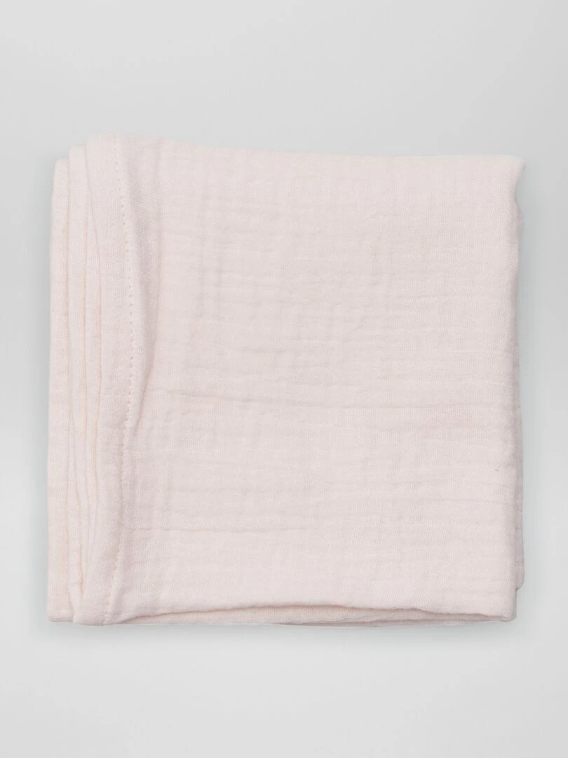 Lot de 3 langes en gaze de coton   Blanc/rouge/rose