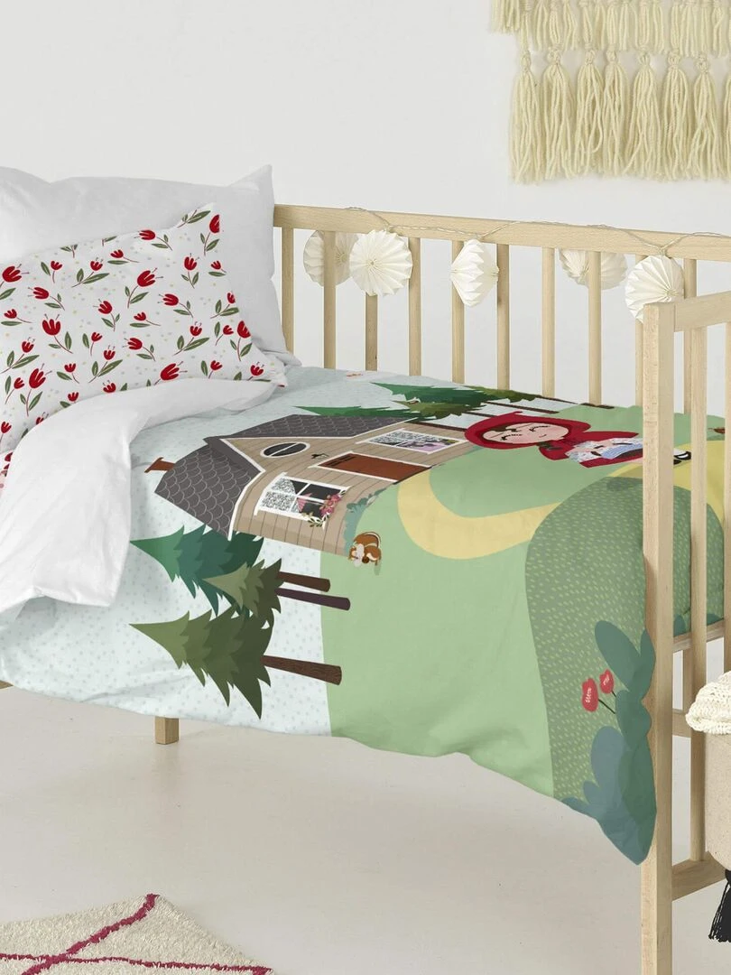 Parure housse de couette 2 pièces Red riding hood "Happyfriday" Blanc