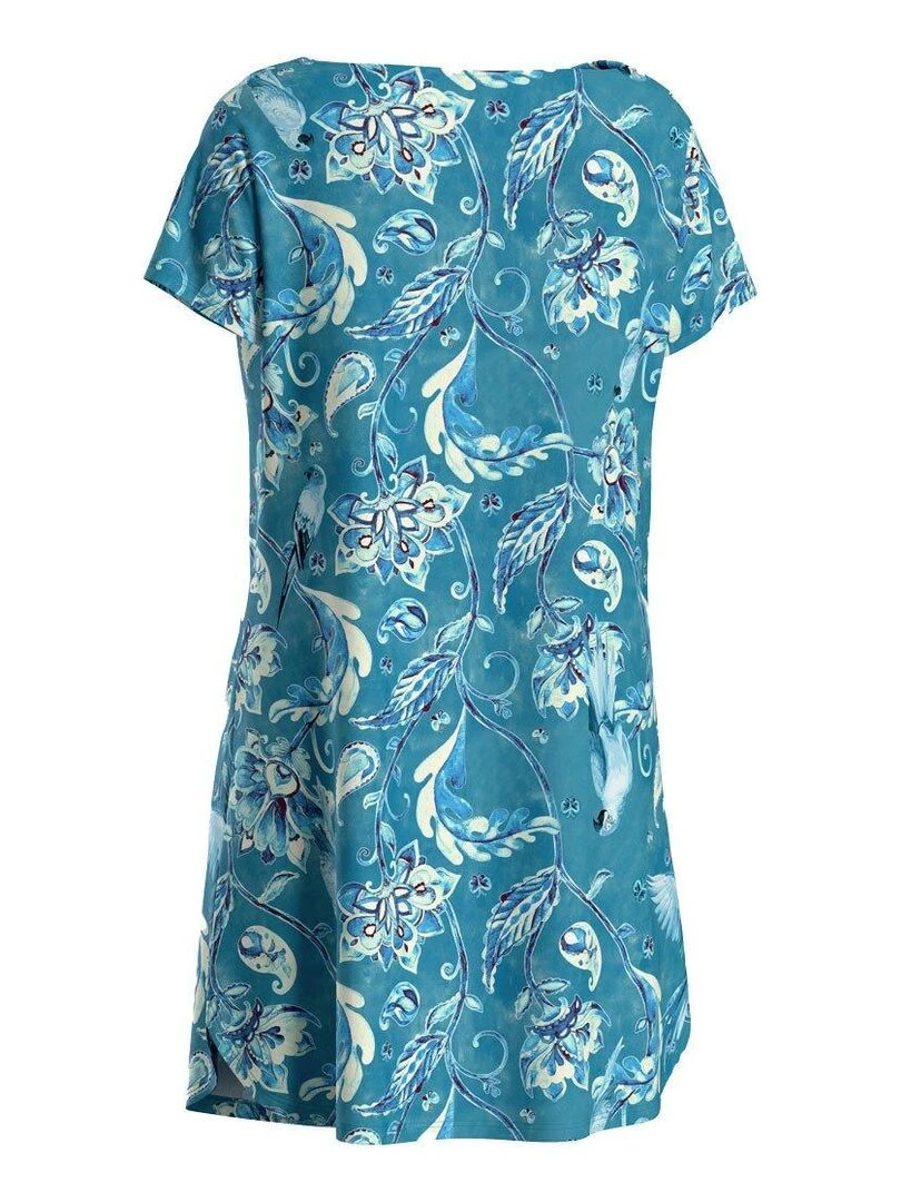 Chemise de nuit Bonnie manches courtes   Bleu