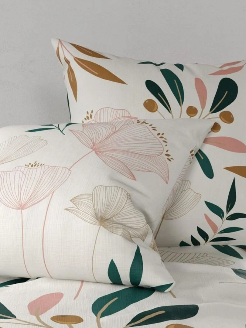 Parure 4 pièces Kano 2 personnes coton 57 fils DH140 Beige