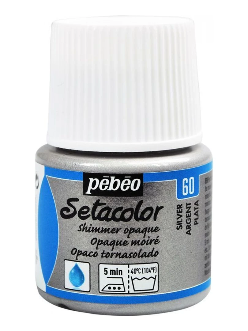 Peinture textile Setacolor opaque effet métallique Argenté 45 ml N/A
