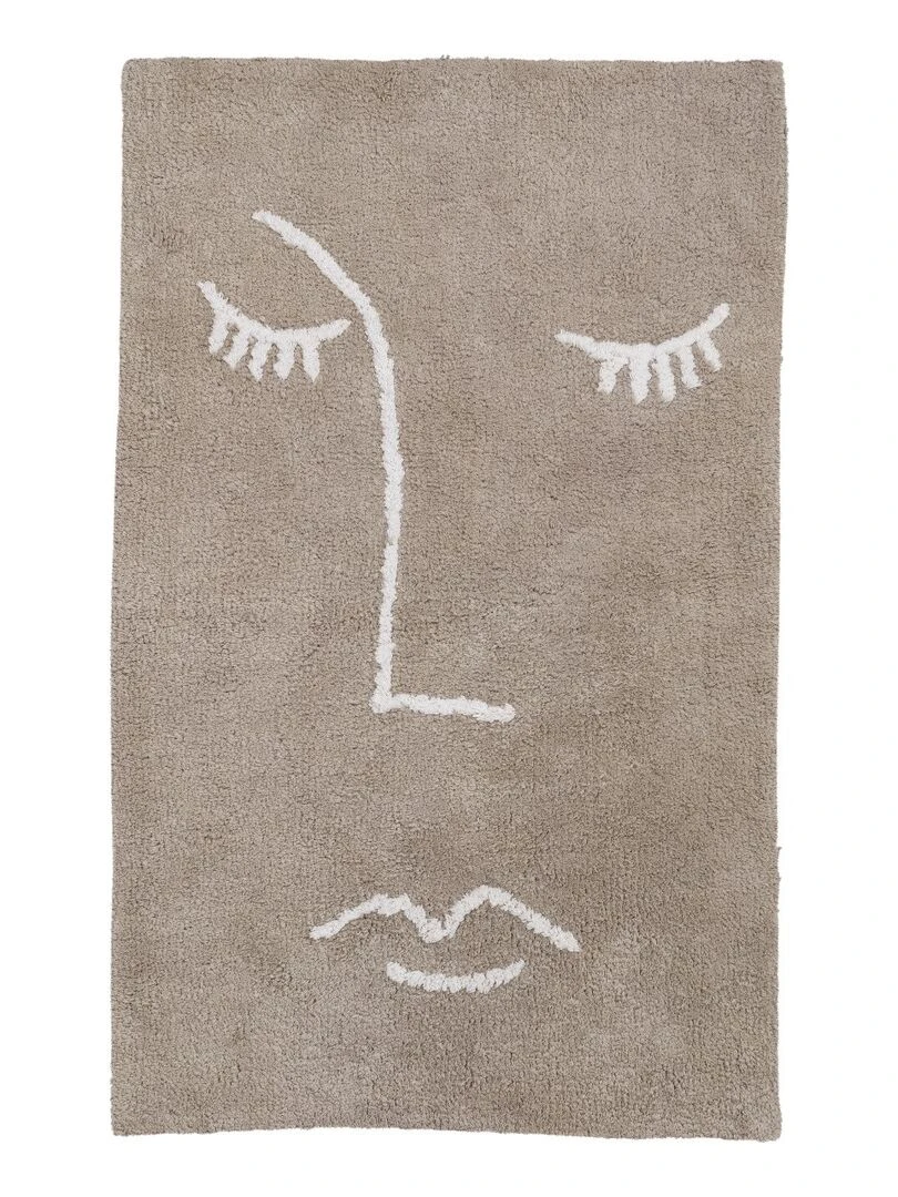 Guy Levasseur Tapis de bain en coton fantaisie taupe Gris taupe