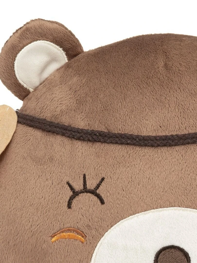 Coussin tête ours   Marron
