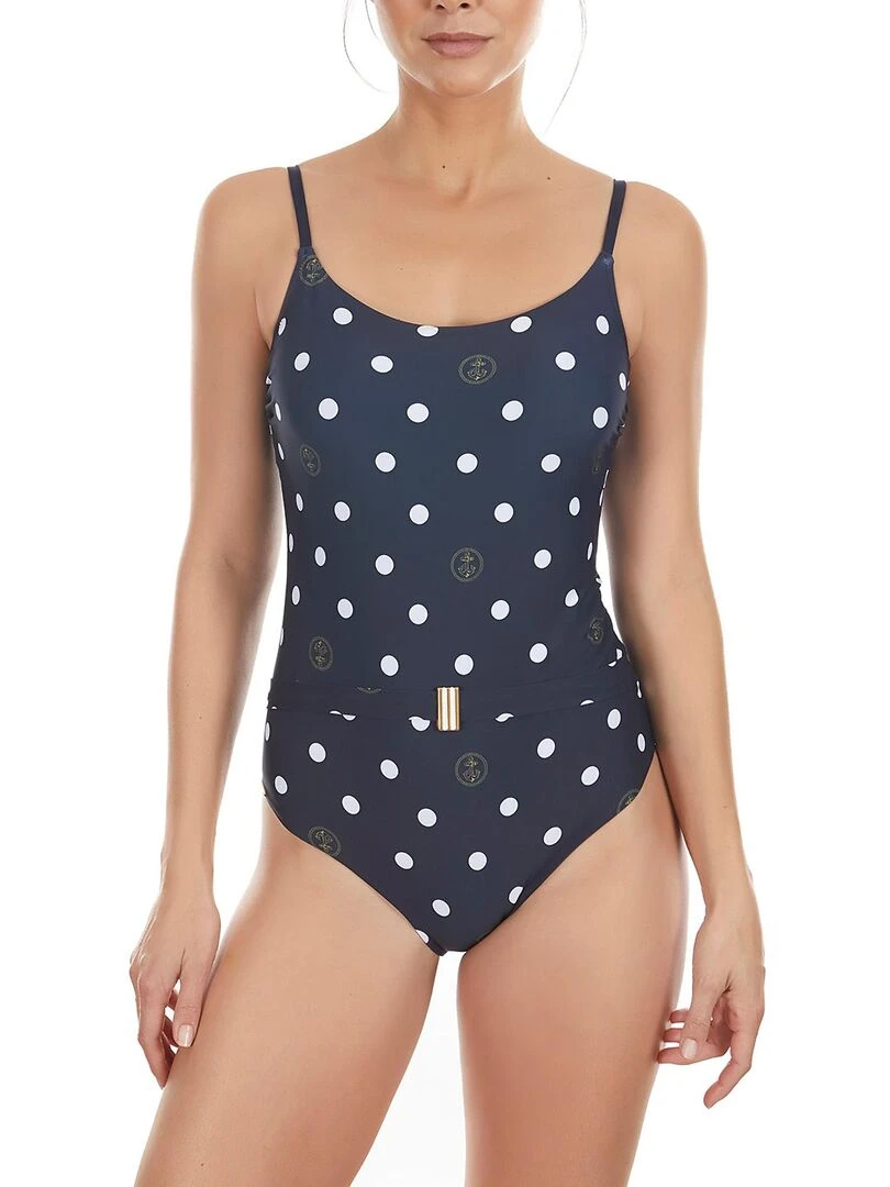 Maillot de bain 1 pièce préformé sans armatures Lunares marine Bleu marine