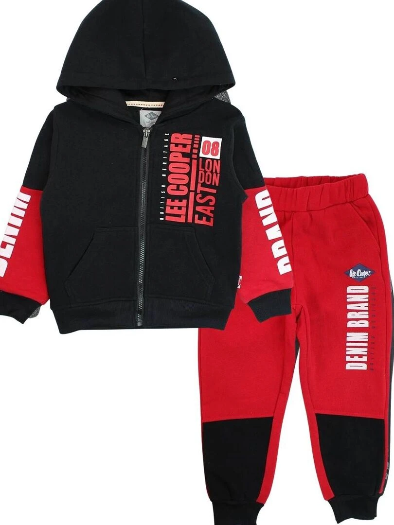 Lee Cooper Ensemble Veste sweat pantalon garçon Imprimé Lee Cooper Rouge