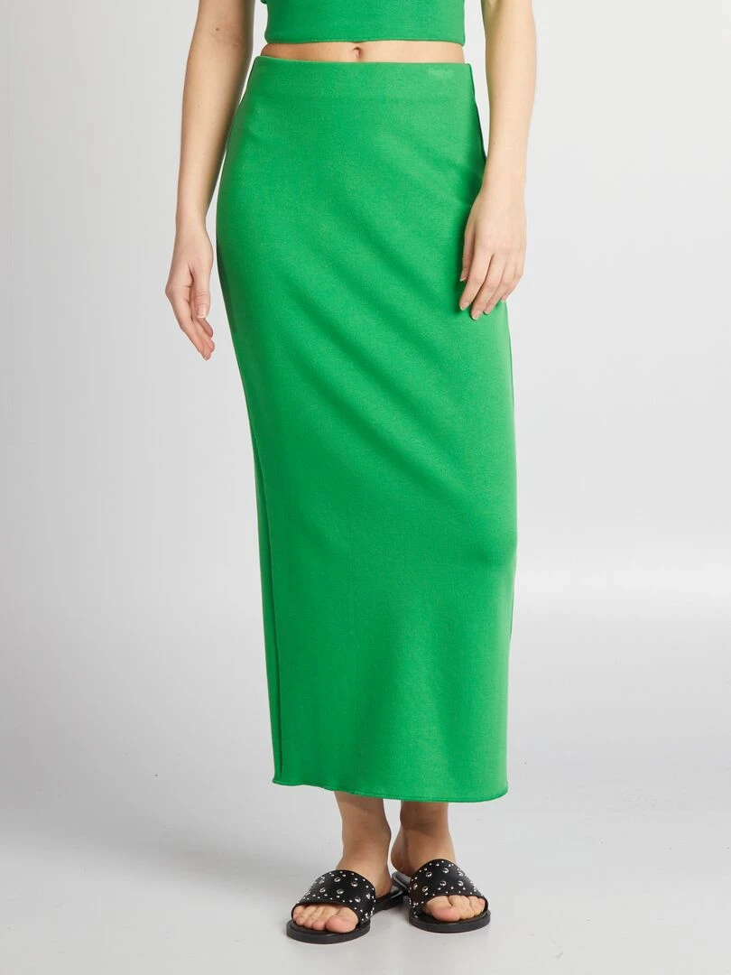 Jupe tube en maille Vert