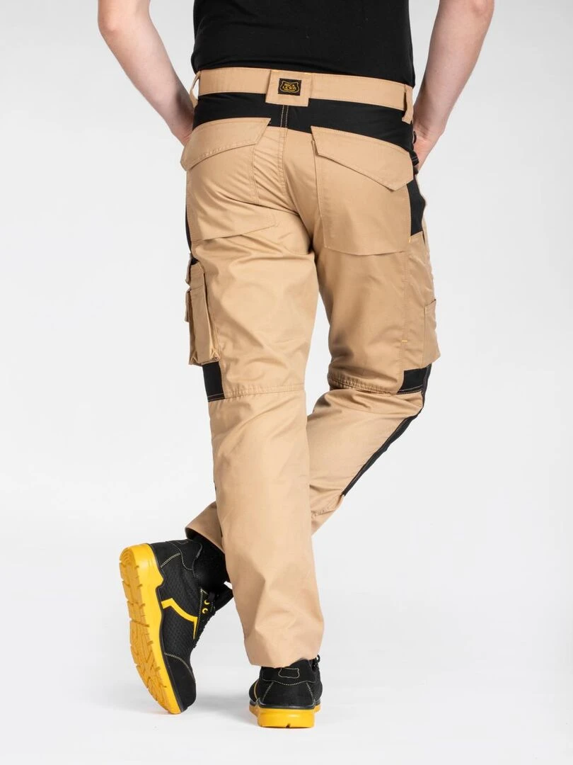 Pantalon de travail normé coupe droite MOBILON 'Rica Lewis'   Beige