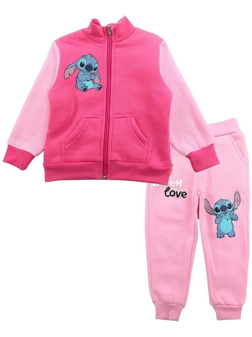 Disney Ensemble Veste pantalon fille Imprimé Lilo Et Stitch Rose fushia