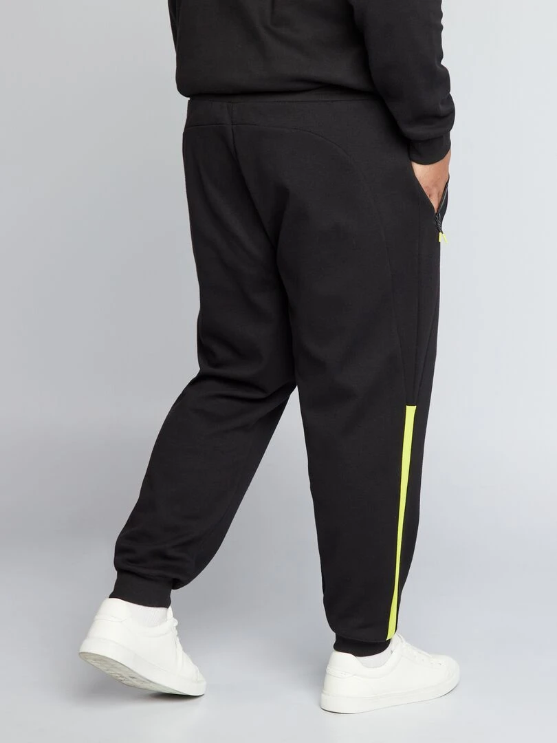 Pantalon jogging maille piquée   noir