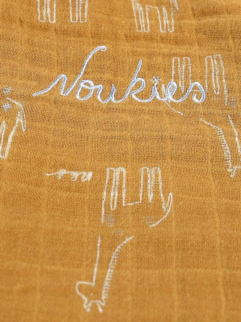Housse de couette girafe en mousseline BIO 100 x 140 cm  ocre   Noukie's   Jaune