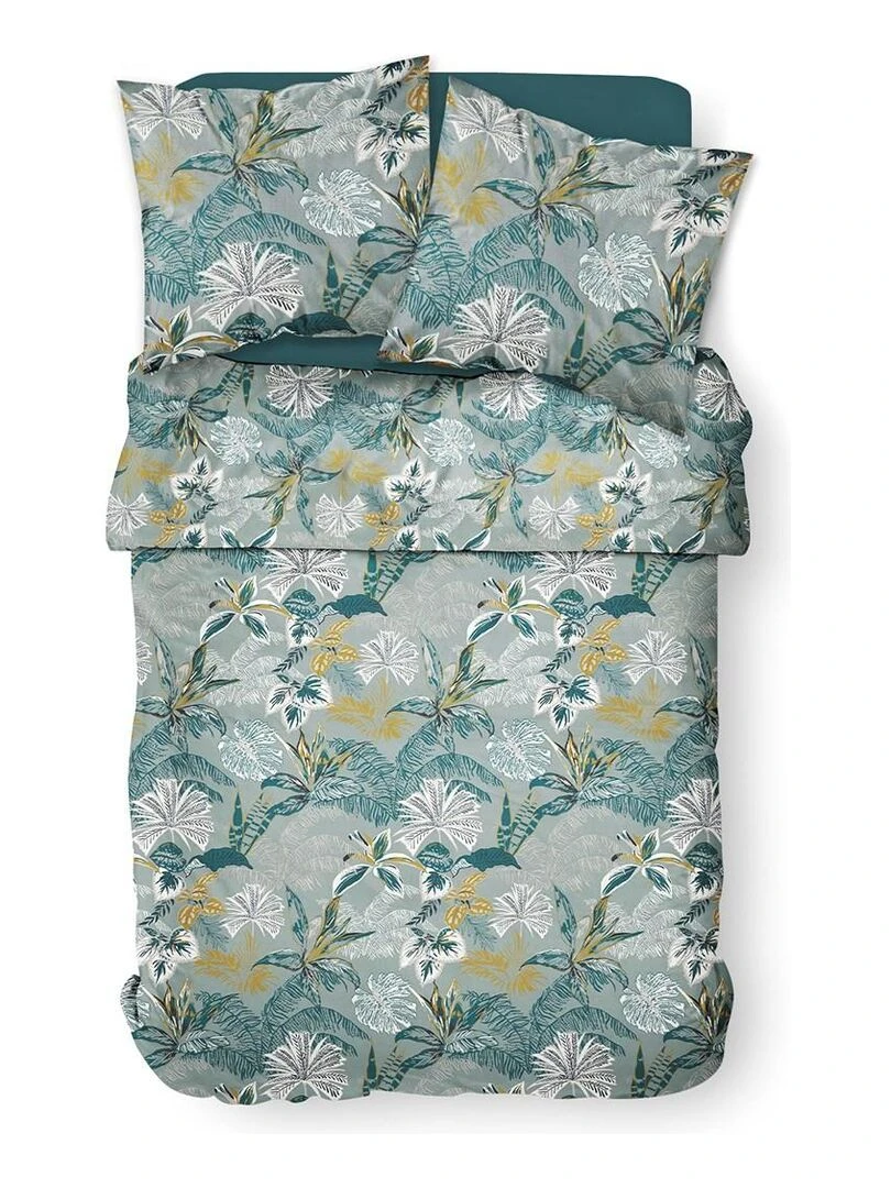 Parure de lit 2 personnes imprimé 'HOTEL TROPIK JULIANA' 'TODAY'   Bleu