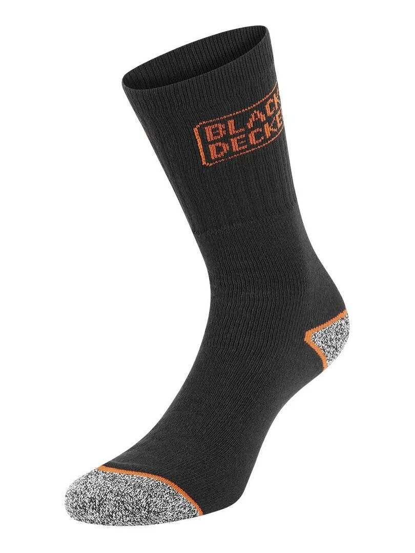 Lot de 6 Paires de Chaussettes hautes de travail TEK Black & Decker   Noir