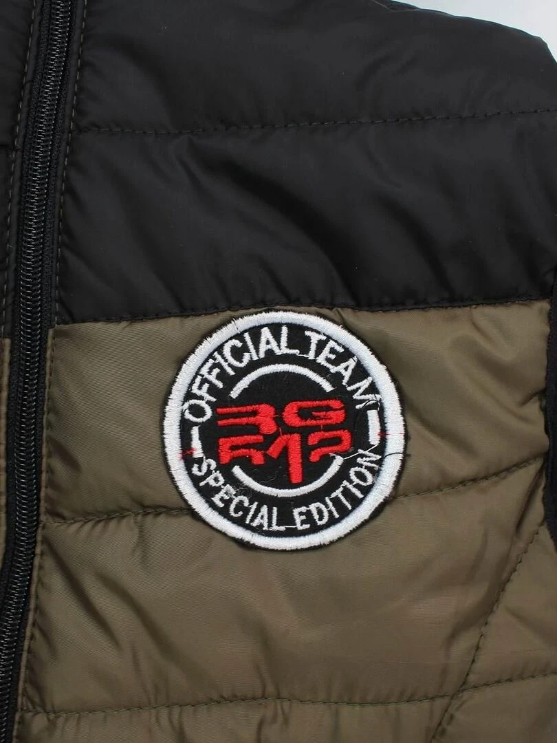 RG512 Parka garçon imprimé logo Kaki
