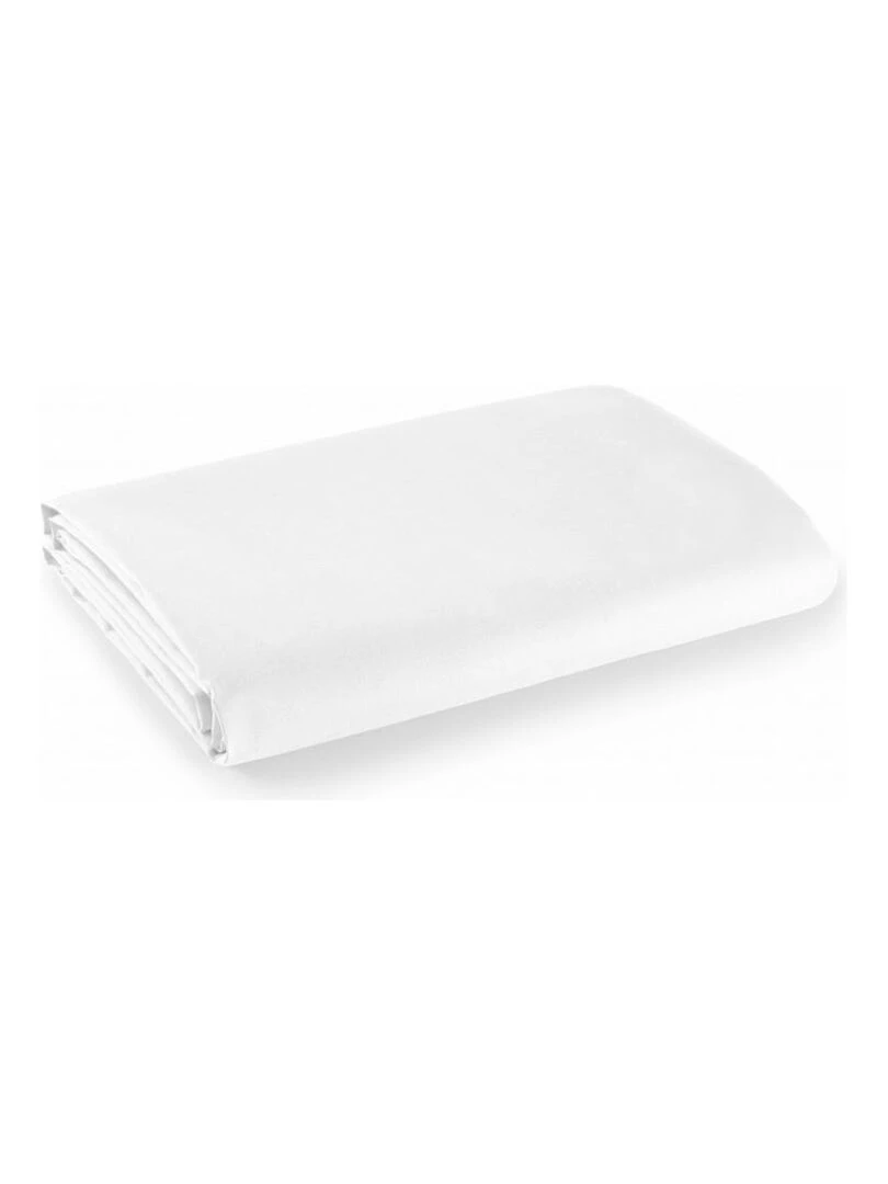 Drap Plat Blanc 240 X 300 Cm Pour Lit 2 Places 100% Coton/57 Fils/cm² Blanc