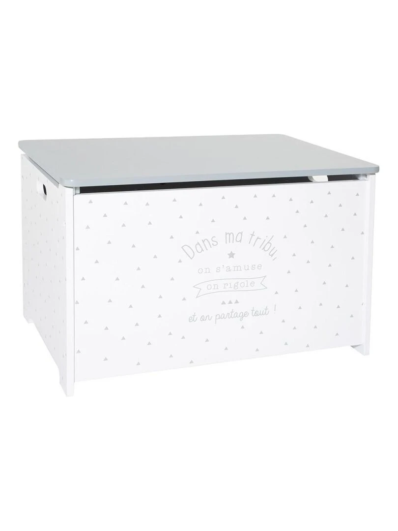 Coffre à jouets bois gris Gris