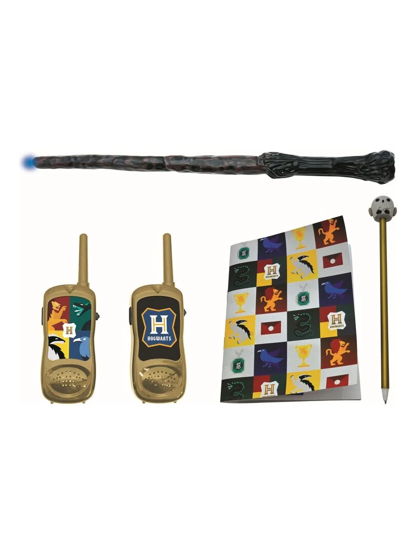 Kit Harry Potter avec talkie walkie portée 120m cahier stylo et baguette magique N/A