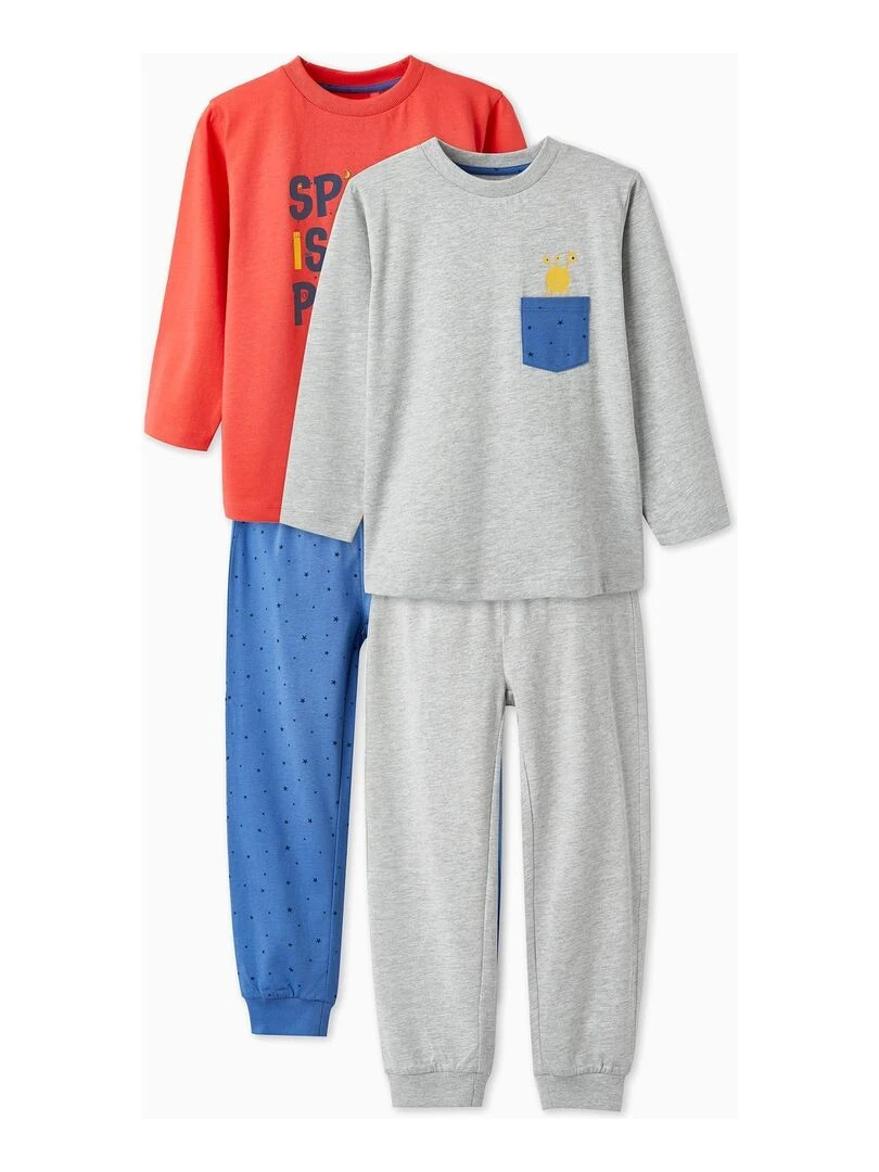 Pack 2 Pyjamas à Manches Longues pour Garçon manches longues OUT OF THIS WORLD Multicolore