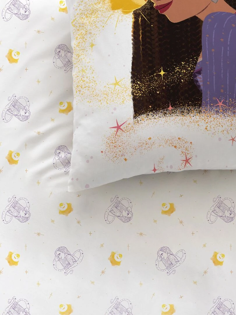 Parure de lit imprimée 100% coton DISNEY WISH ASHA Blanc