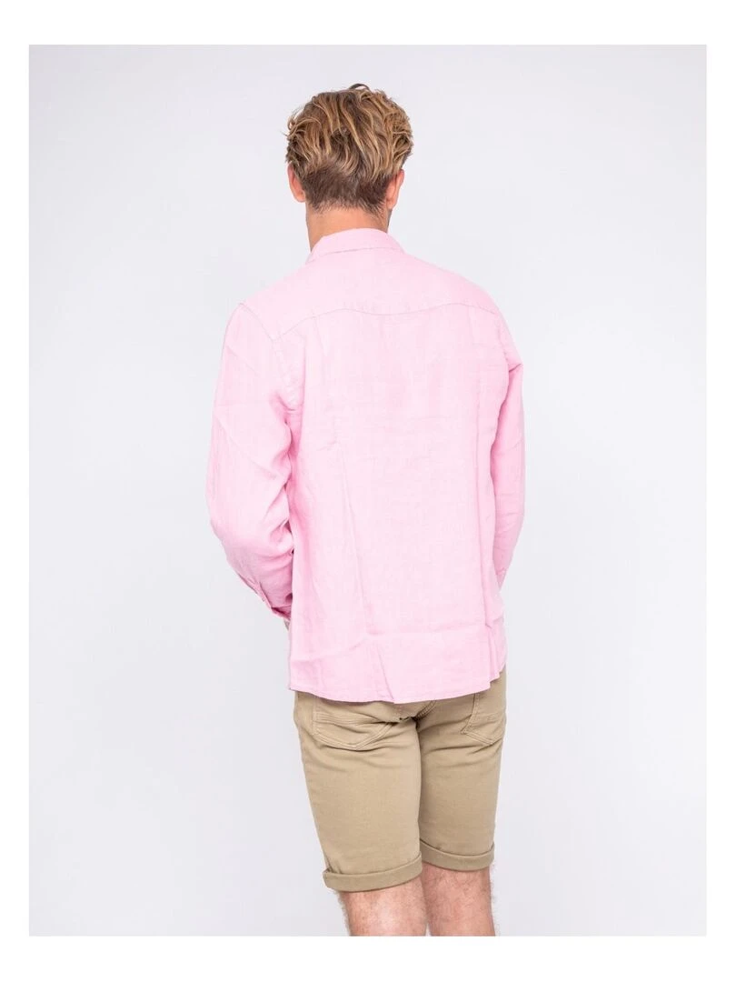 Chemise manches longues pur lin DALAMO Rose