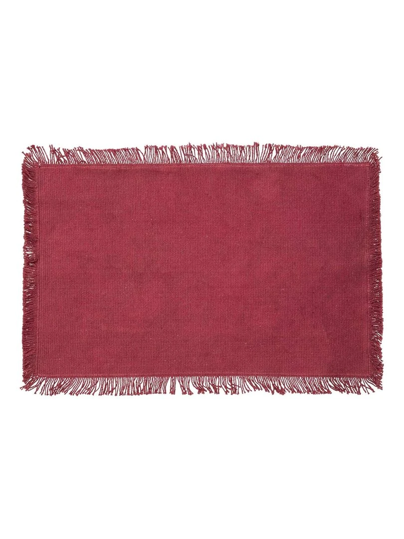 Set de table à franges Rouge foncé