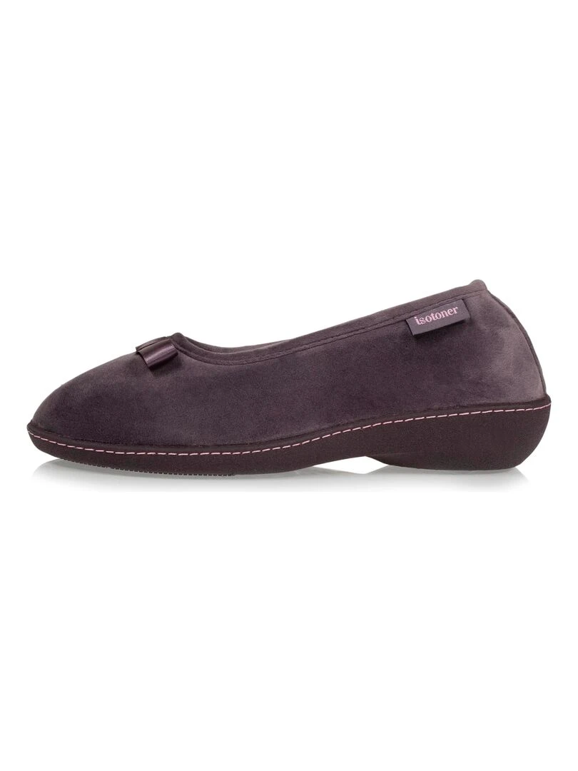 Chaussons ballerines talon Femme Gris Foncé Gris