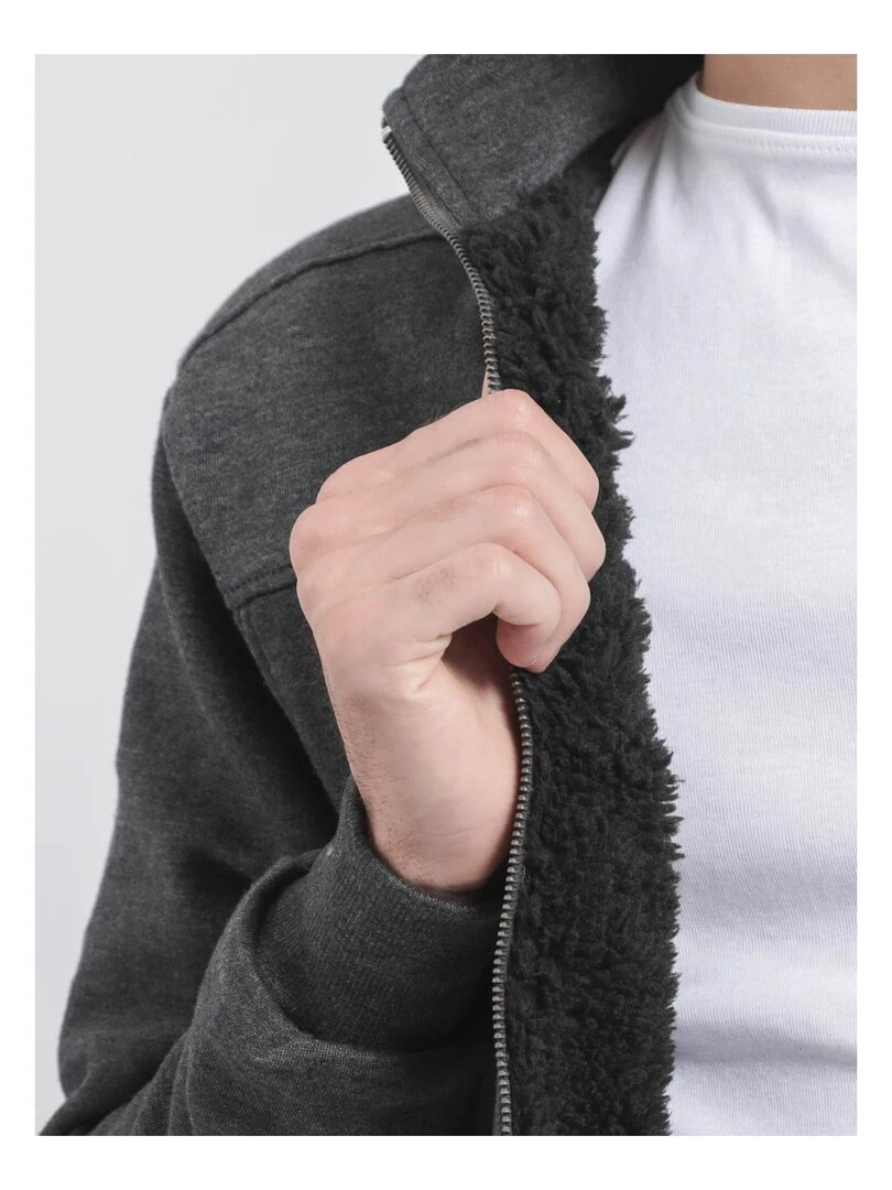 Gilet zippé col montant WILZOKY   gris anthracite