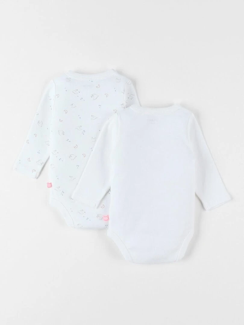 Set de 2 bodies naissance en coton Noukie's Blanc
