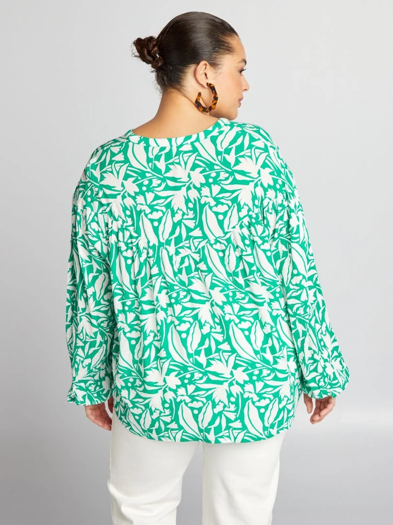 Chemisier fluide imprimé   Vert