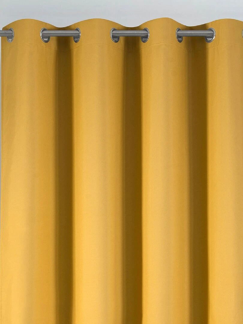 Rideau déco uni occultant et thermique Jaune moutarde