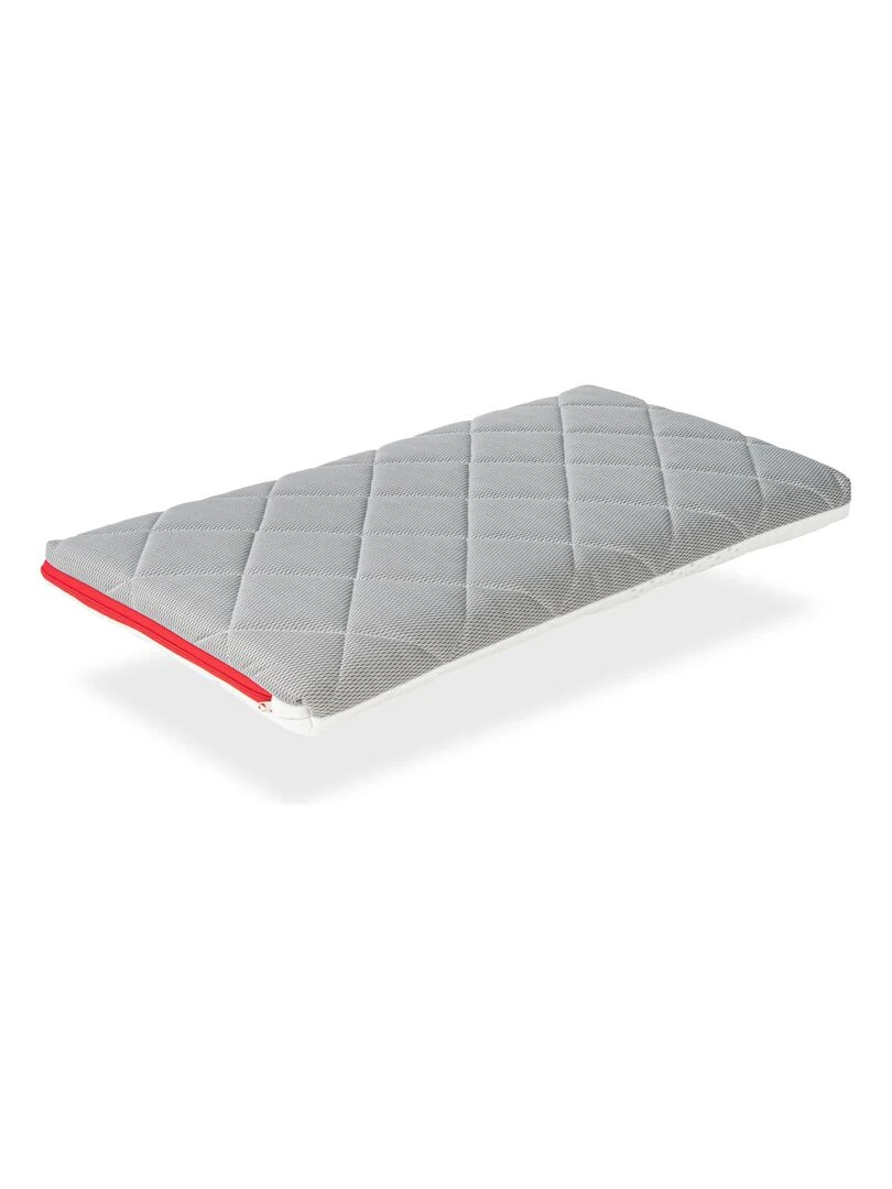 Matelas Bébé Berceau épaisseur 7 CM MINI DUO BABY Déhoussable à mémoire Blanc Rouge
