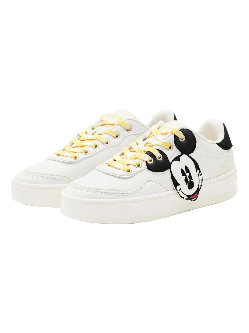 Basket Basse à Lacets Desigual Fancy Mickey   Blanc