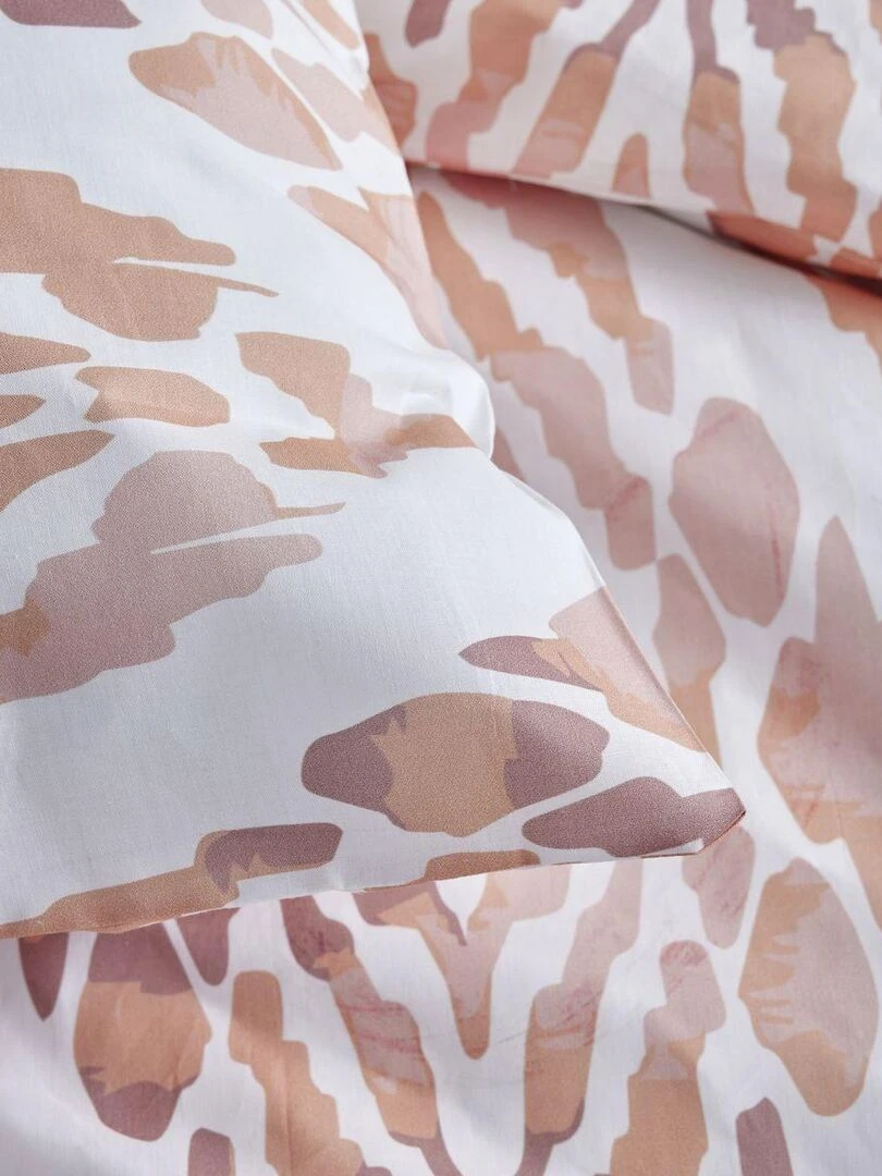 Parure de lit imprimé Graphique coton SUNSHINE SOPHIA Blanc