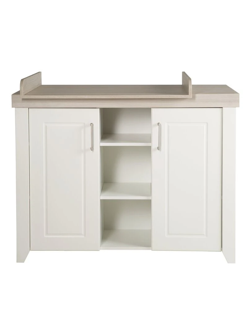 ROBA Commode à Langer "Felicia" – avec Plan Amovible – Style Maison de Campagne – Blanc   Blanc Gris