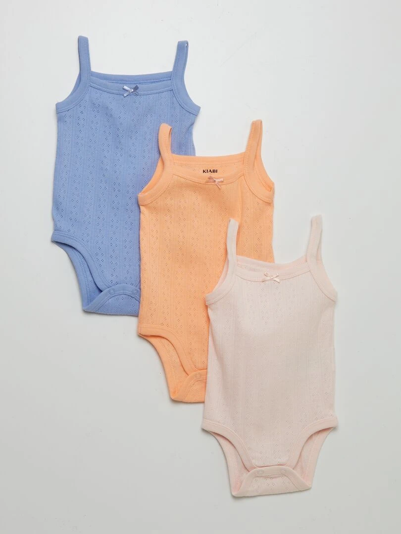 Lot de 3 bodys à bretelles Bleu