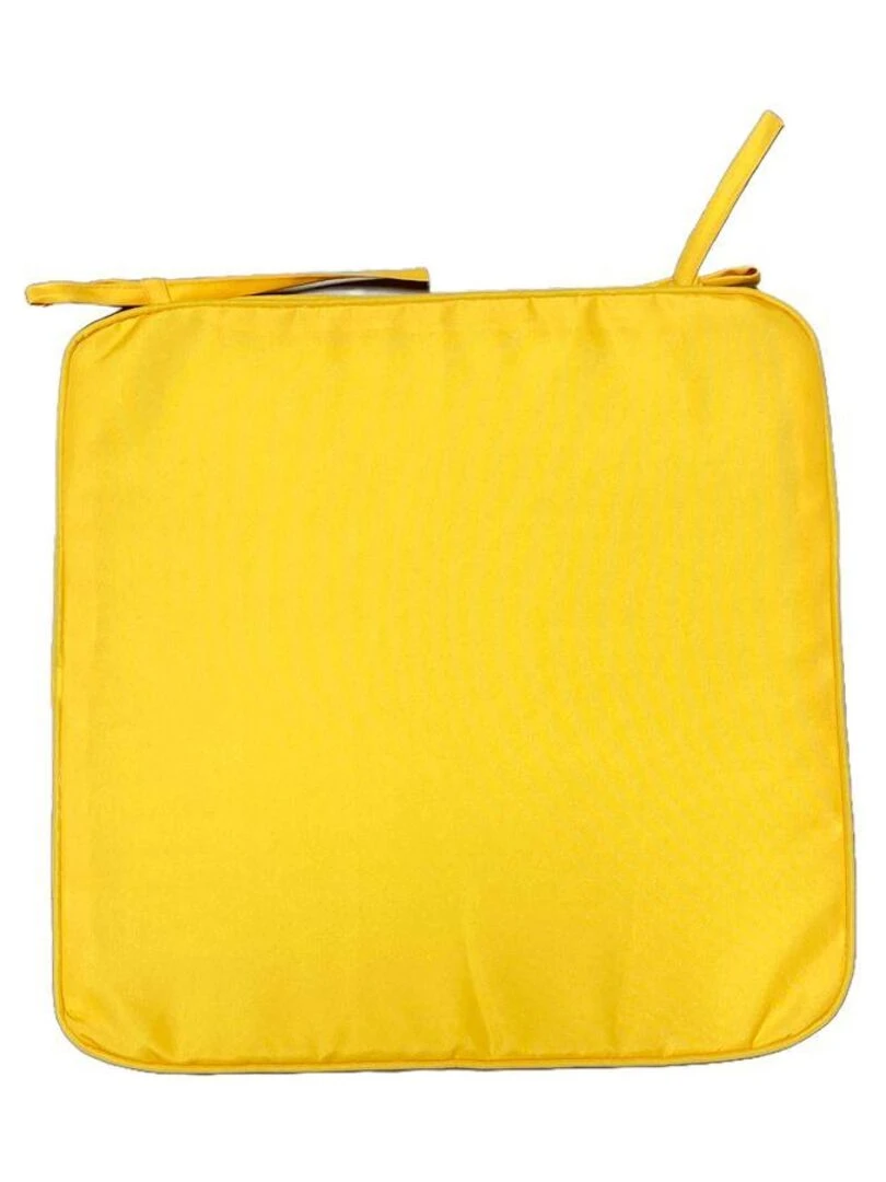 Assise matelassée déperlante avec 2 nouettes uni JAUNE AMAZONIA Jaune