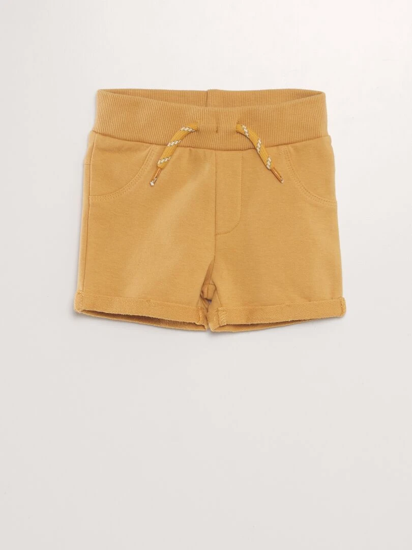 Ensemble t shirt + short fantaisie   2 pièces   Beige/jaune