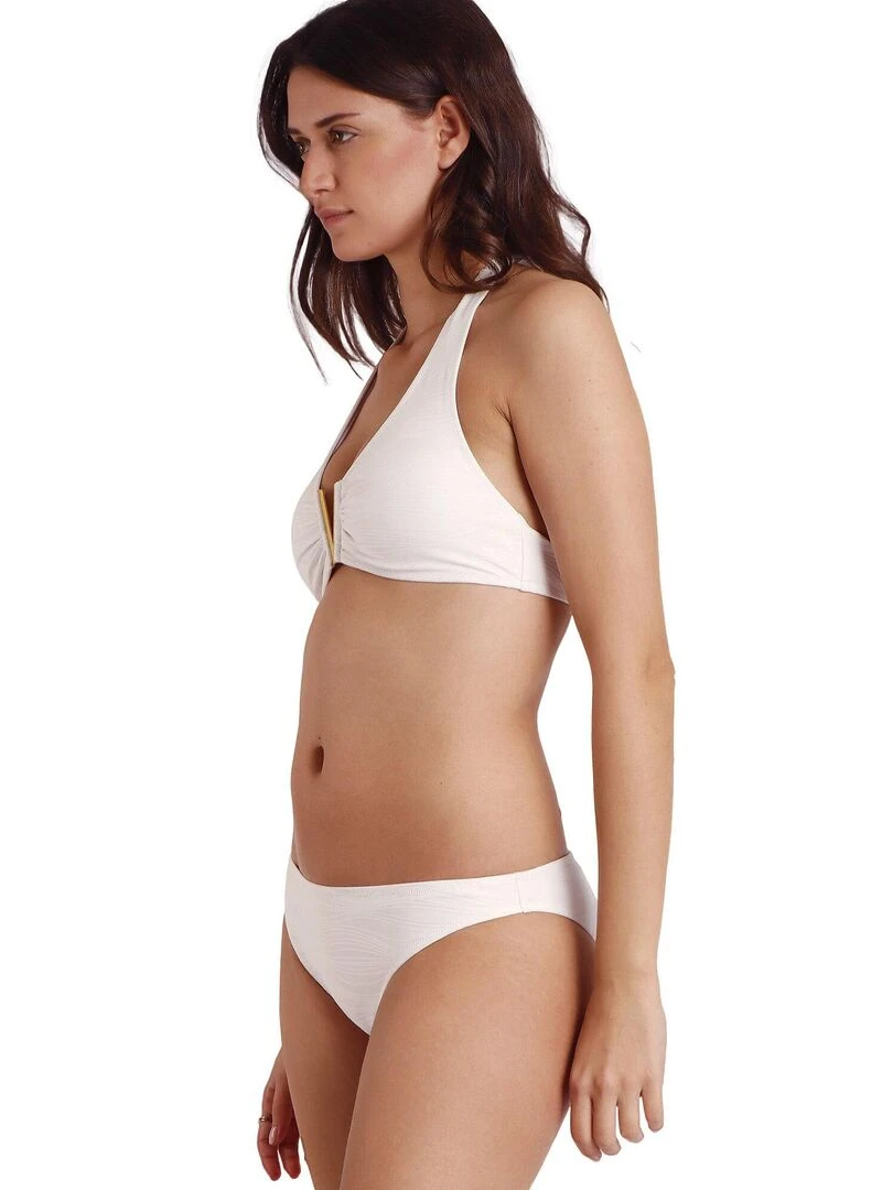 Ensemble 2 pièces bikini préformé dos nu Waves   Blanc